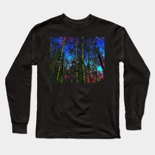 Trees in dark jewel tones Long Sleeve T-Shirt